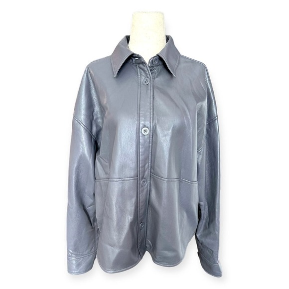 NWT Babaton Aritzia Pelli Hip Shirt Jacket in Elegant Charcoal - Picture 4 of 10